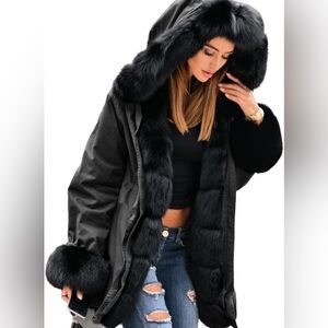 Aoxwomens Womens Winter Down Coat Light Puffer Jacket Warm Thicken Fleece Lined
